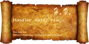 Handler Valéria névjegykártya